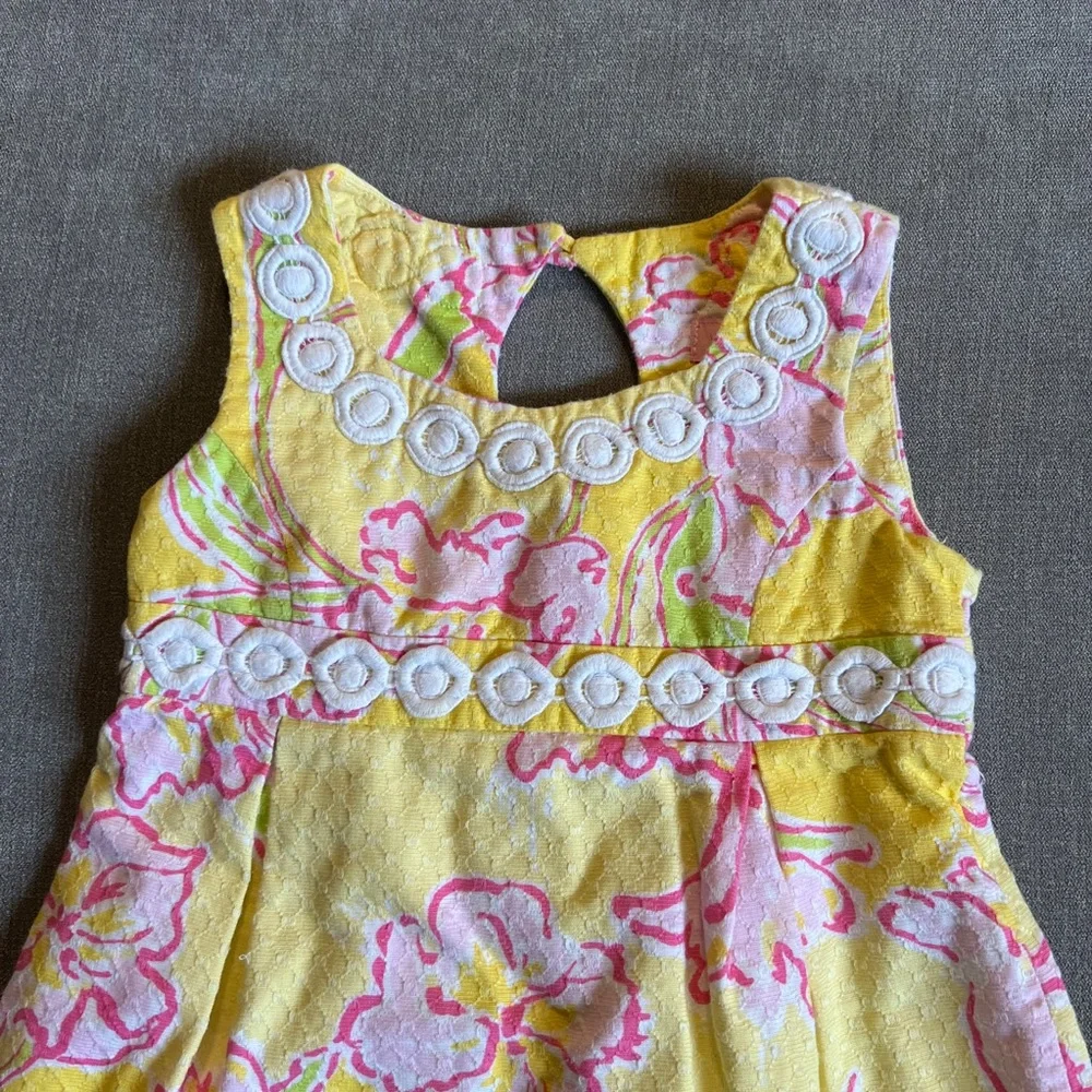 Lilly Pulitzer dress‎ girls 4 yellow pink adelson day star fruit mini floral